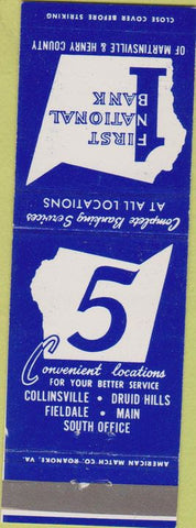 Matchbook Cover - First National Bank Martinsville VA