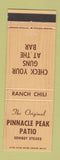 Matchbook Cover - Pinnacle Peak Patio Scottsdale AZ