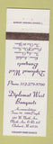 Matchbook Cover - Diplomat West Banquets Elmhurst IL