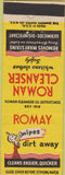 Matchbook Cover - Roman Cleanser Germicide Romay Wipes