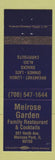 Matchbook Cover - Melrose Gardens Melrose Park IL
