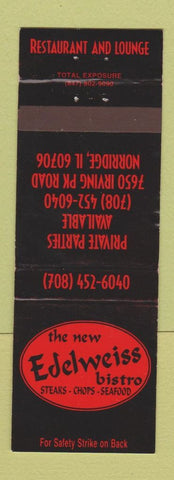 Matchbook Cover - Edelweiss Bistro Norridge IL