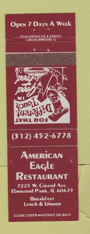 Matchbook Cover - American Eagle Restaurant Elmwood Park IL