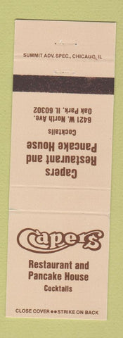 Matchbook Cover - Capers Restaurant Pancake House Oak Park IL