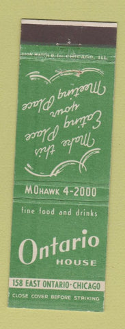Matchbook Cover - Ontario House Chicago IL