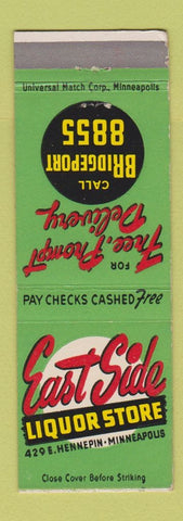 Matchbook Cover - East Side Liquor Store Minneapolis MN