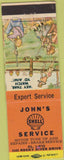 Matchbook Cover - John's Shell Service no town