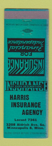 Matchbook Cover - Harris Insurance Agency Minneapolis MN