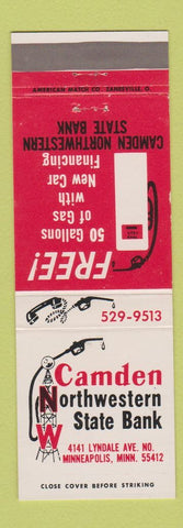 Matchbook Cover - Camden Northwestern State Bank Minneapolis MN