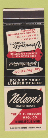 Matchbook Cover - Nelson's Master Roofs Minneapolis MN
