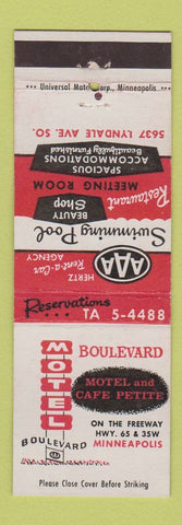 Matchbook Cover - Motel Boulevard  Minneapolis MN