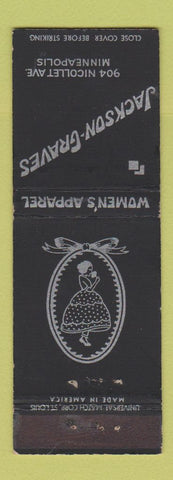 Matchbook Cover - Jackson Graves Women's Clothes Minneapolis MN