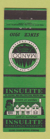 Matchbook Cover - Insulite Insulation Mando Minneapolis MN