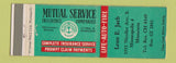 Matchbook Cover - Mutual Service Insurance Leon Jaeb Minneapolis MN