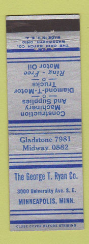 Matchbook Cover - George Ryan Construction Diamond T Trucks Minneapolis MN