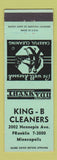 Matchbook Cover - King B Cleaners Minneapolis MN