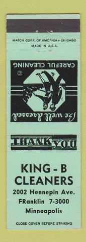 Matchbook Cover - King B Cleaners Minneapolis MN
