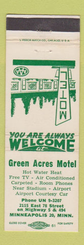 Matchbook Cover - Green Acres Motel Minneapolis MN