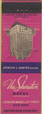 Matchbook Cover - Sheraton Hotel New York City NY