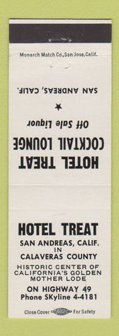 Matchbook Cover - Hotel Treat San Andreas CA