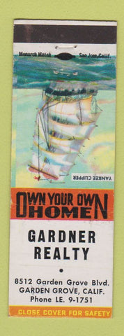 Matchbook Cover - Gardner Real Estate Garden Grove CA