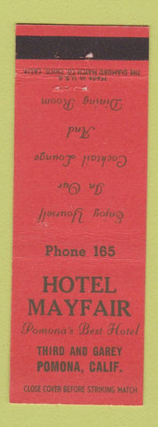 Matchbook Cover - Hotel Mayfair Pomona CA