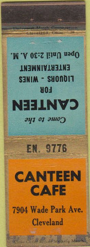 Matchbook Cover - Canteen Cafe Cleveland OH