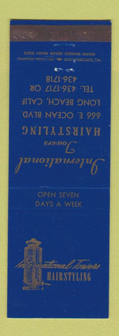 Matchbook Cover - International Towers Hair Salon Long Beach CA