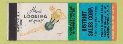 Matchbook Cover - Distric Sales Corp Washington DC WEAR pinup