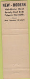 Matchbook Cover - Motel Oakland Oakland MD