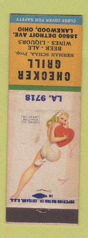 Matchbook Cover - Checker Grill Lakewood OH WEAR pinup