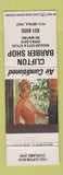 Matchbook Cover - Clifton Barber Shop Cleveland OH pinup