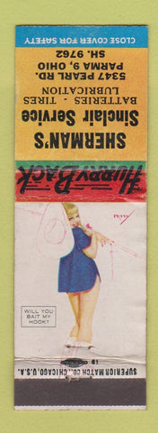 Matchbook Cover - Sherman's Sinclair oil gas Parma OH WEAR pinup