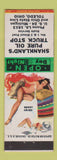 Matchbook Cover - Shankland's Pure oil gas Toledo OH WEAR pinup