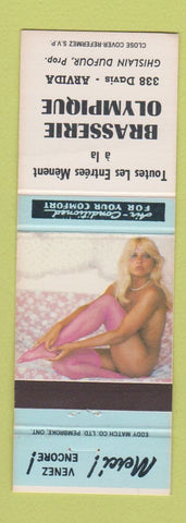 Matchbook Cover - Brasserie Olympique Arvida QC pinup
