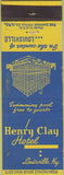 Matchbook Cover - Henry Clay Hotel Louisville KY