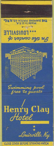 Matchbook Cover - Henry Clay Hotel Louisville KY