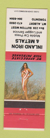 Matchbook Cover - Inland Iron Metals Toronto ON Mount Albert pinup