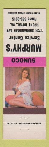 Matchbook Cover - Murphy's Sunoco oil gas Front Royal VA pinup