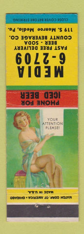 Matchbook Cover - Media County Beverage Media PA WEAR pinup