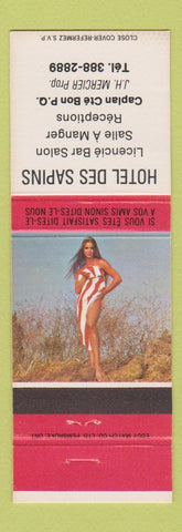 Matchbook Cover - Hotel Des Sapins Caplan Cte Bon QC pinup
