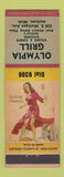Matchbook Cover - Olympia Grill Jackson MI pinup