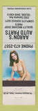 Matchbook Cover - Aaron's Auto Parts Toledo OH pinup