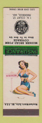 Matchbook Cover - Boyer Insurance Frederick MD pinup