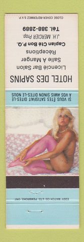 Matchbook Cover - Hotel Des Sapins Caplan Cte Bon QC pinup