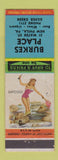 Matchbook Cover - Burkes Place New Philadelphia PA Silver Creek WEAR pinup