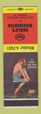 Matchbook Cover - Esso oil gas Shield's Chicago IL pinup