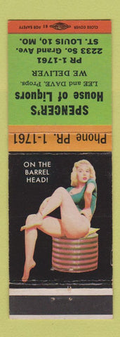 Matchbook Cover - Spencer's House of Liquors St Louis MO pinup