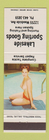 Matchbook Cover - Lakeside Sporting Goods fishing tackle pinup