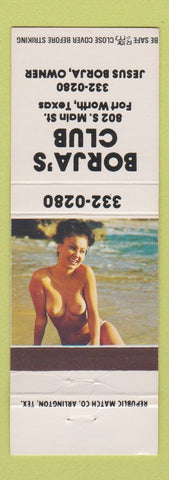 Matchbook Cover - Borja's Club Fort Worth TX pinup